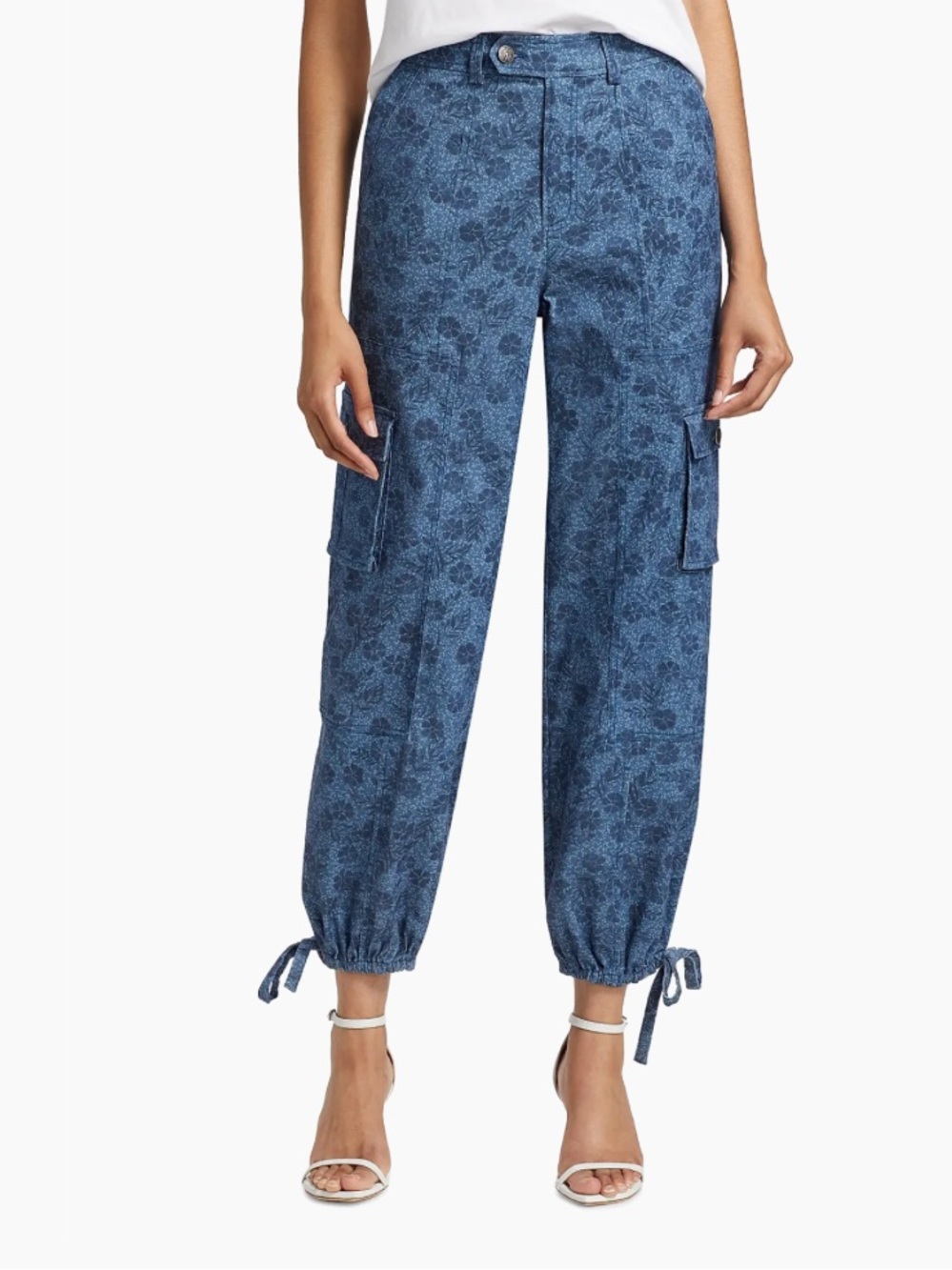 CINQ A SEPT Plus Size DENIM FLORAL ZOLA PANT in INDIGO MULTI 16